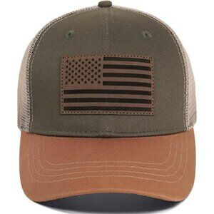 American Flag Trucker Hat Mesh Snapback Adjustable Baseball Cap for Summer